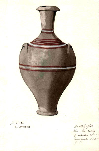 (45B) Amphora, red and white lines